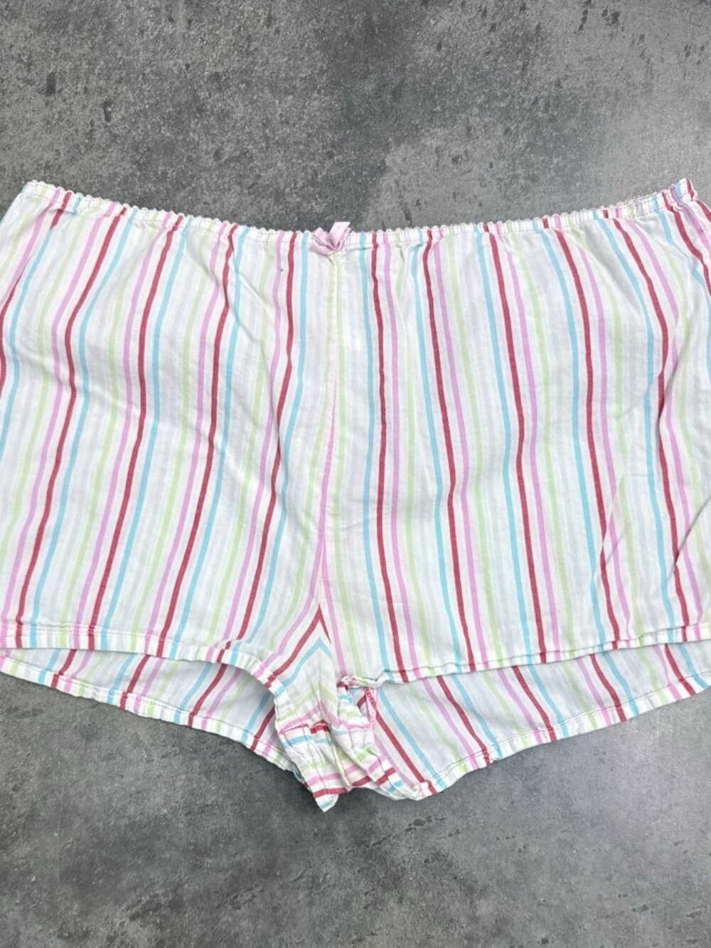 HUE shorts pastel striped sleep shorts with bow detail L
